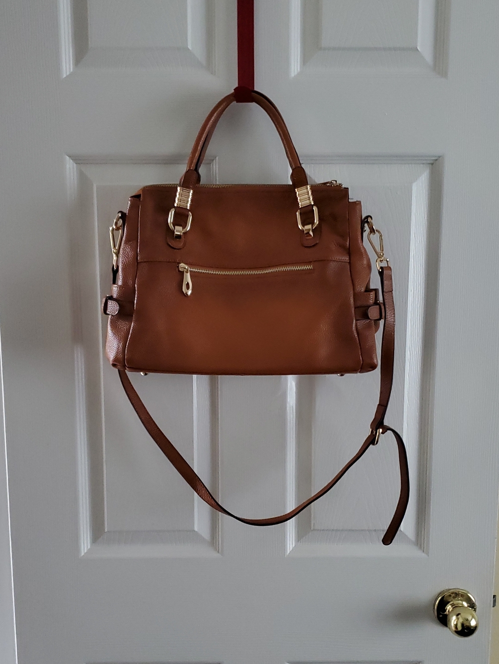 Leather Satchel Handbag in Brown - Classic Women's Bag